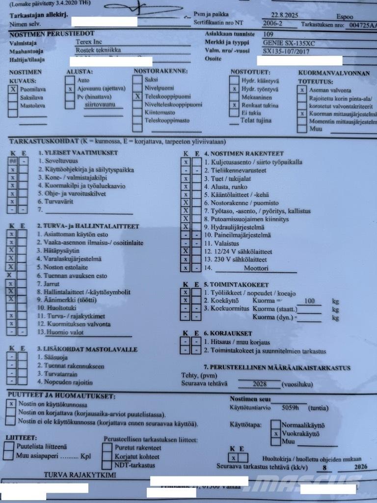Genie SX 135 XC Elevadores braços articulados