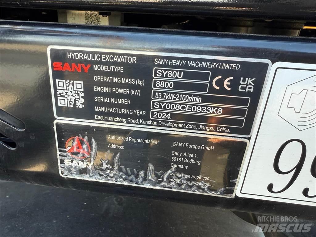 Sany SY80U Escavadoras Midi 7t - 12t