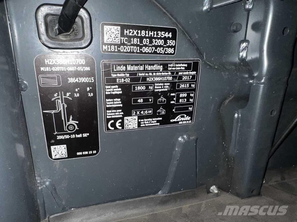 Linde E 18 Empilhadores eléctricos