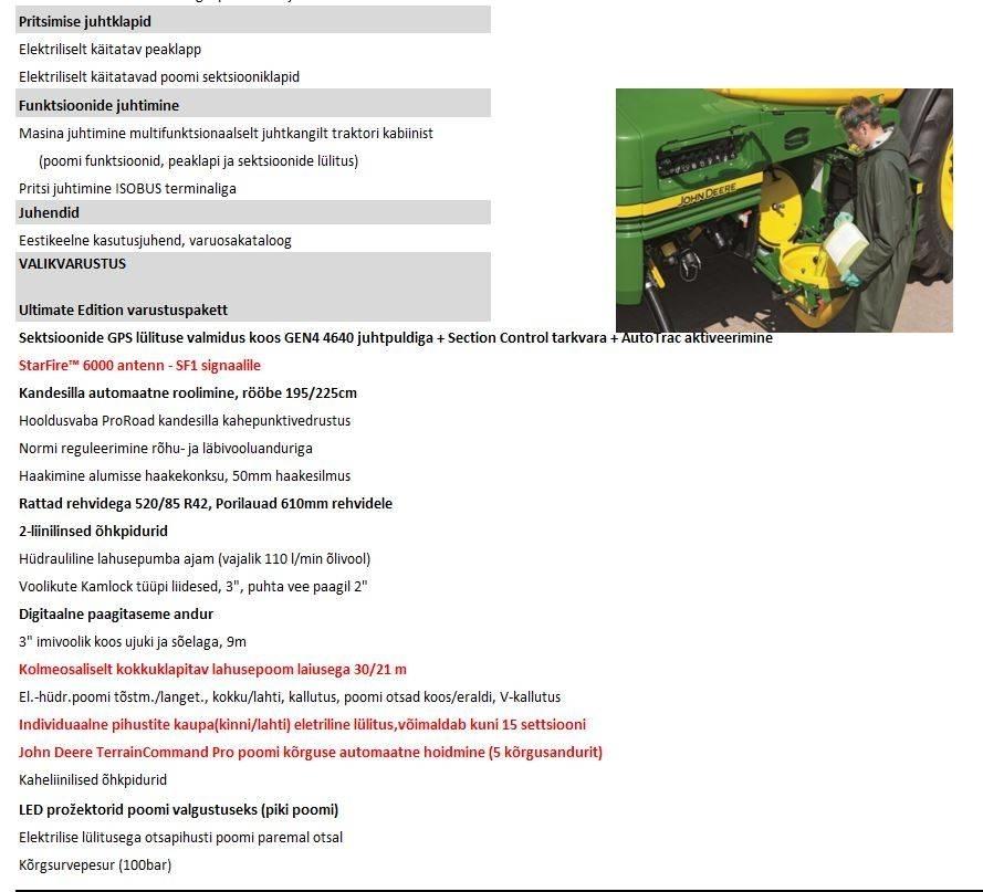 John Deere R 962i Pulverizadores rebocados