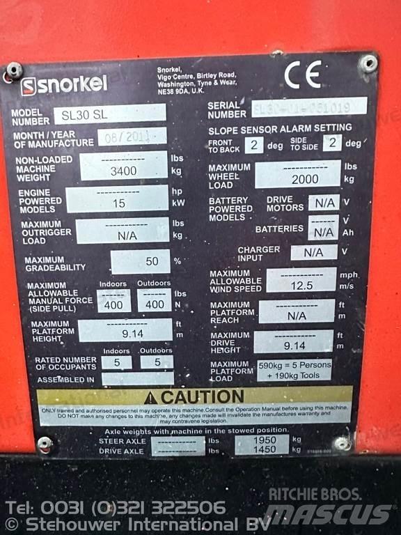 Snorkel SL30 SL Elevadores de tesoura