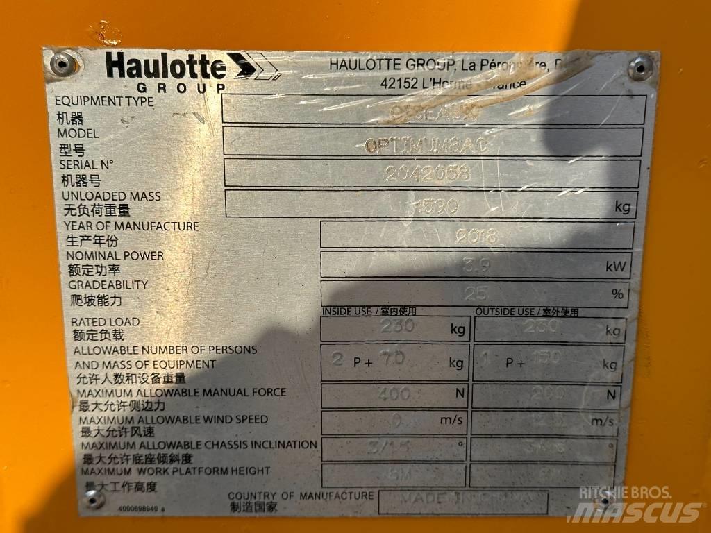 Haulotte OPTIMUM 8 Elevadores de tesoura