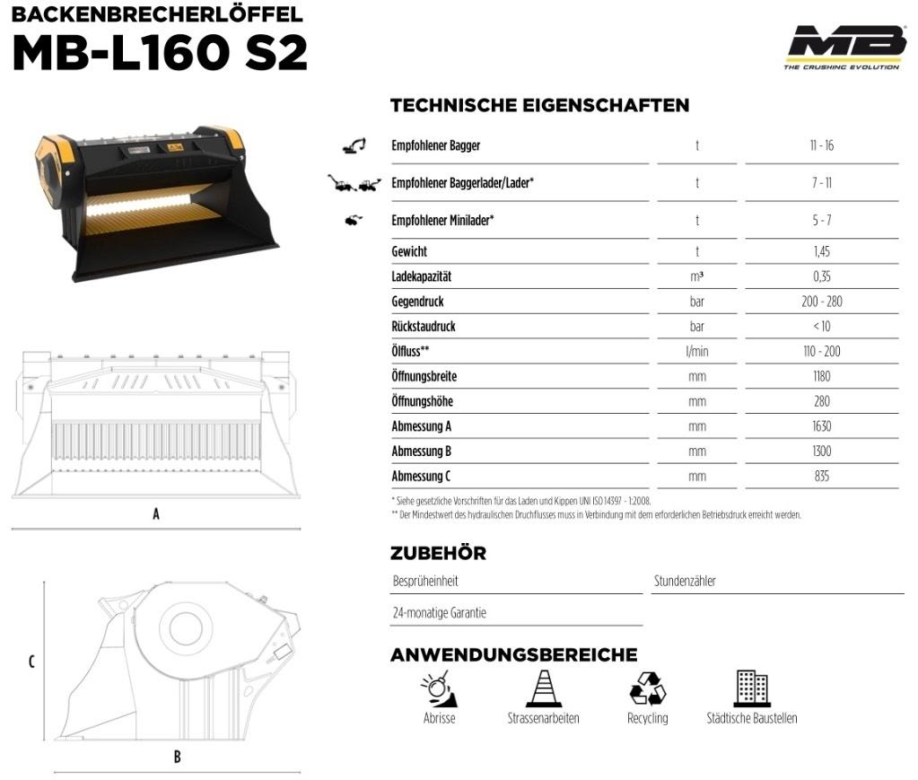 MB Crusher L 160 S2 Martelos de quebragem