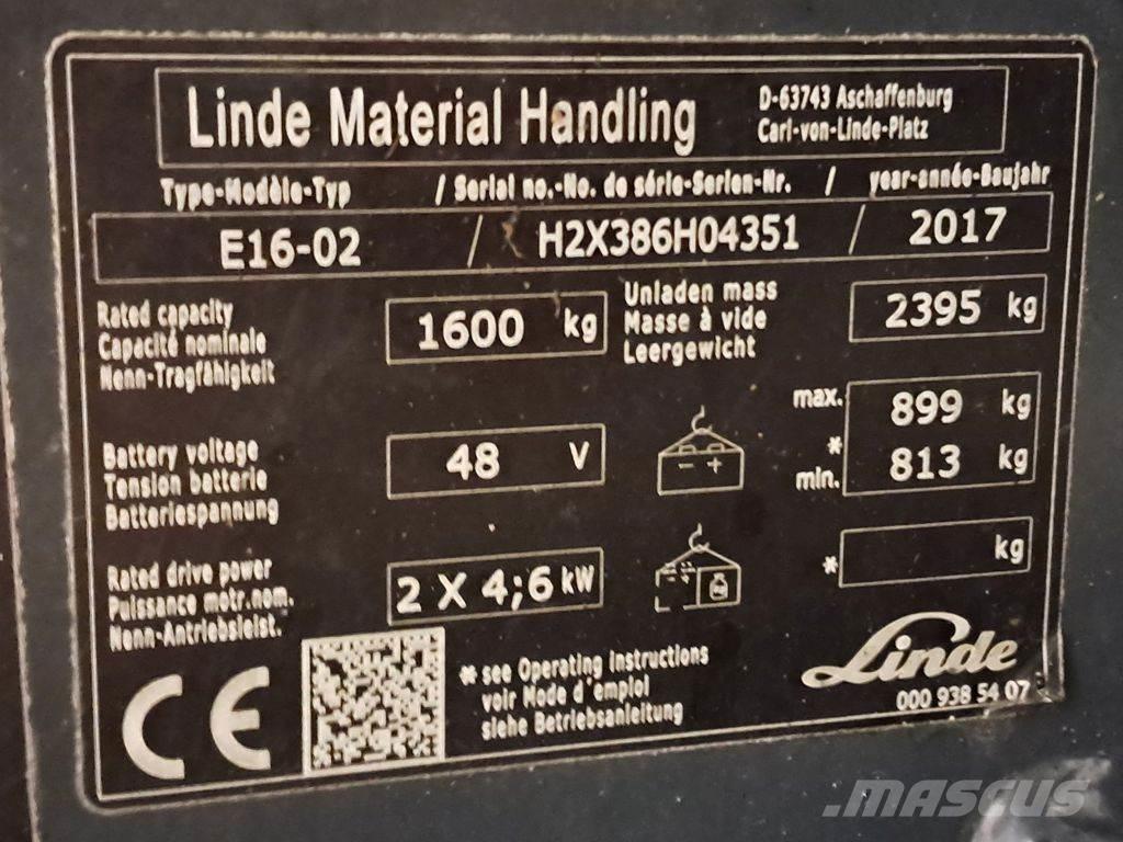 Linde E16-02 Empilhadores eléctricos