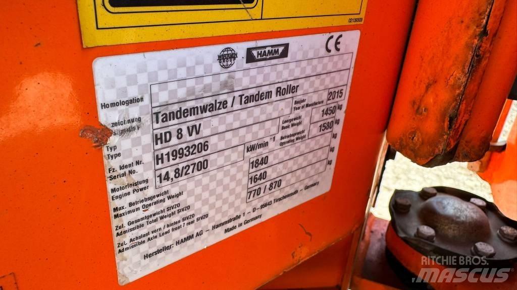 Hamm HD 8 VV Cilindros Compactadores tandem