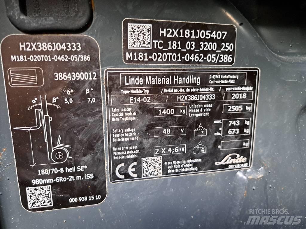 Linde E 14 EVO Empilhadores eléctricos