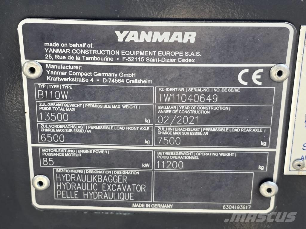 Yanmar B 110 W Escavadoras de rodas