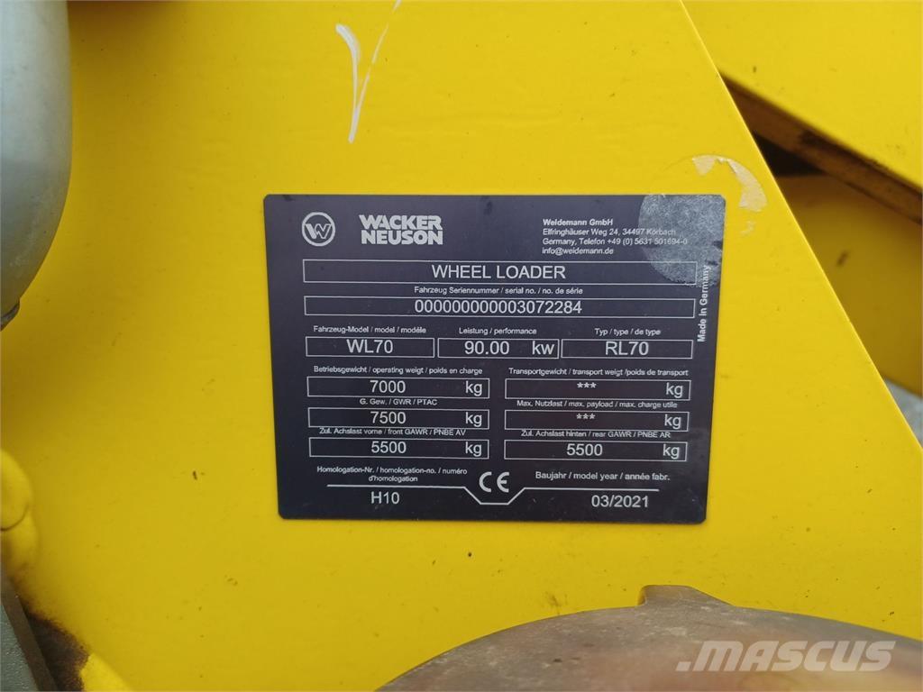 Weidemann WL70 Carregadeiras de rodas