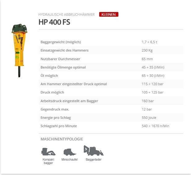 Indeco HP 400 FS Martelos de quebragem