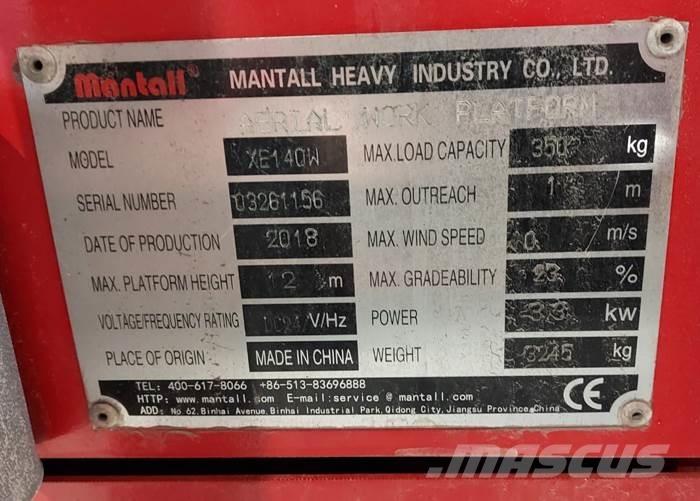 Mantall XE140W Elevadores de tesoura