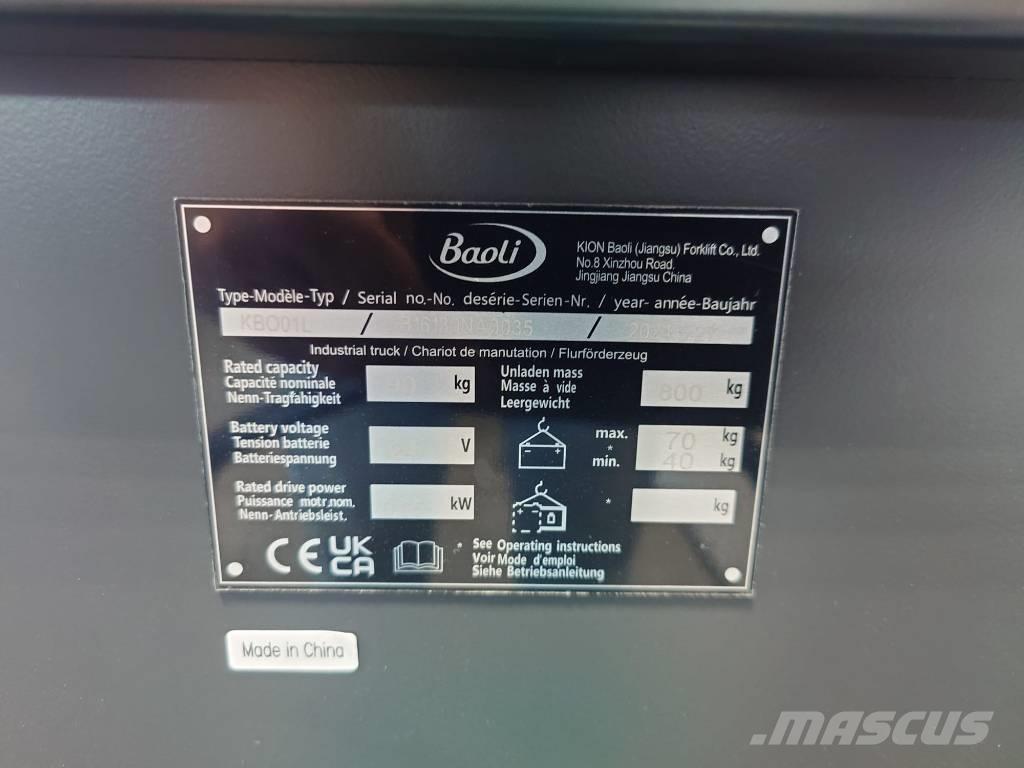 Baoli KBO-01L Li-ION Preparadoras de encomendas de média elevação