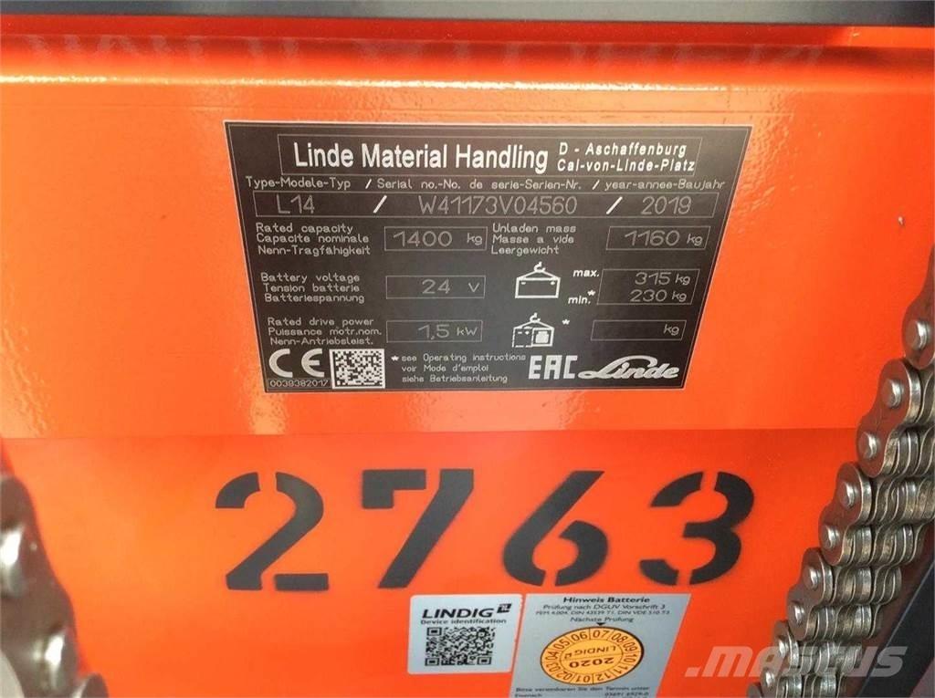 Linde L14I Self propelled stackers