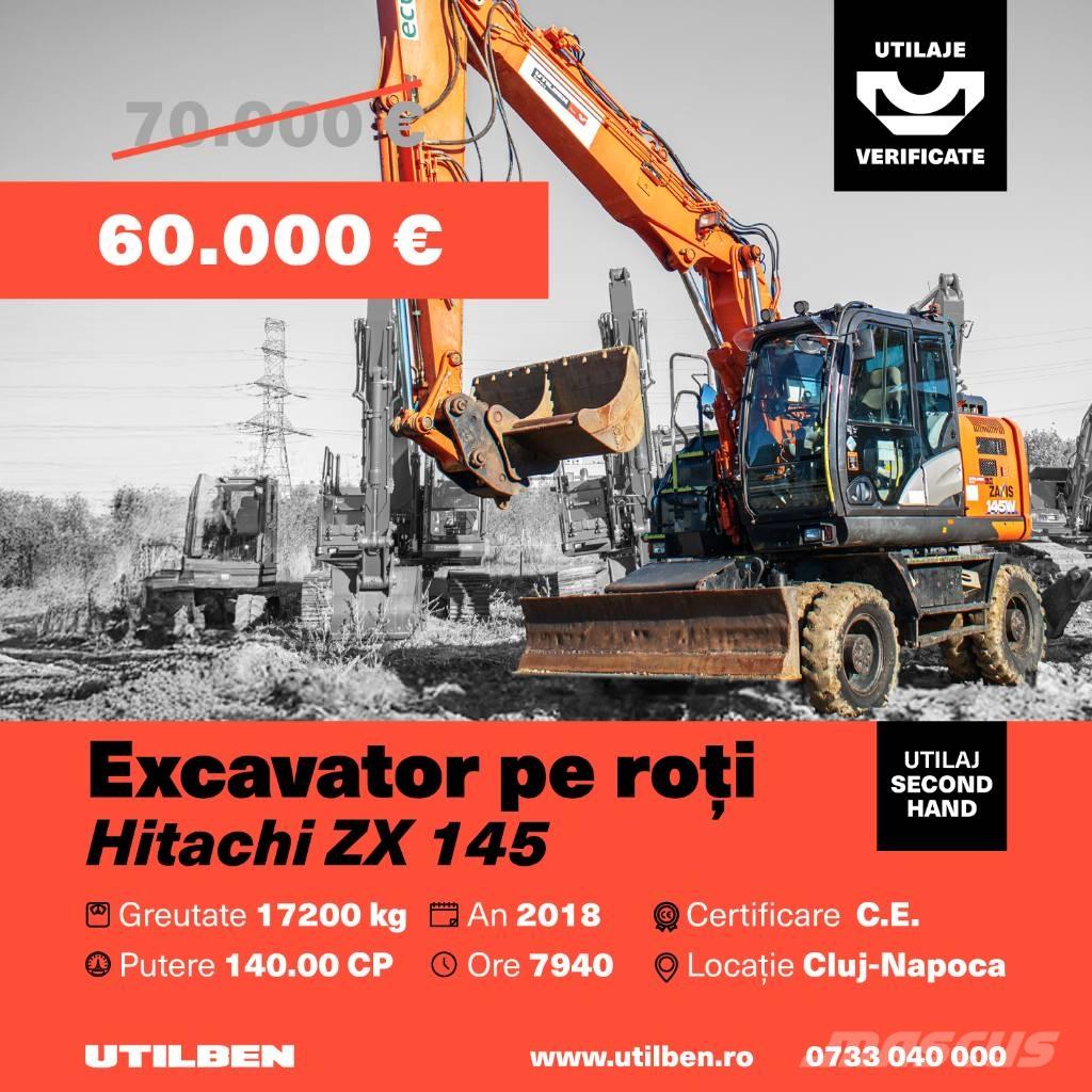  Hitach ZX 145 Escavadoras de rodas
