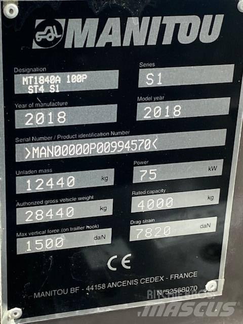  ''SÅLD'' Manitou MT1840A Manipulador telescópico