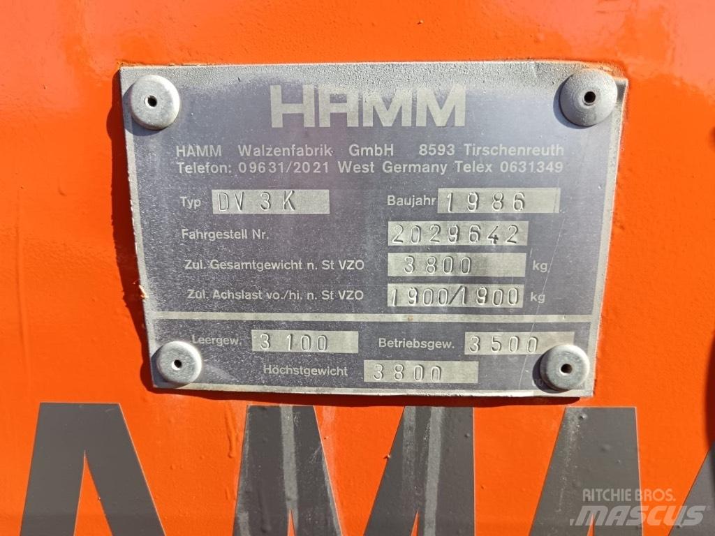 Hamm DV 3 K Cilindros Compactadores tandem