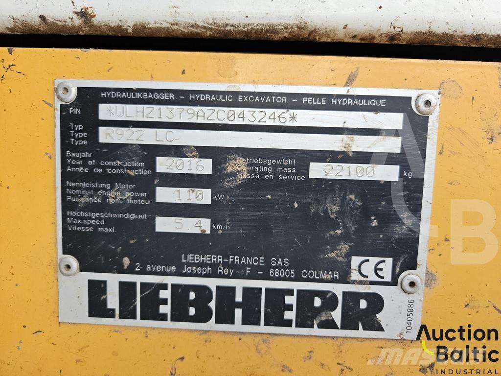 Liebherr R922 LC Escavadeiras de esteiras