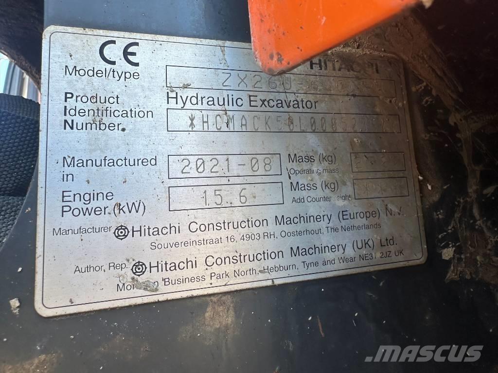 Hitachi ZX 26 U-6 Miniescavadeiras