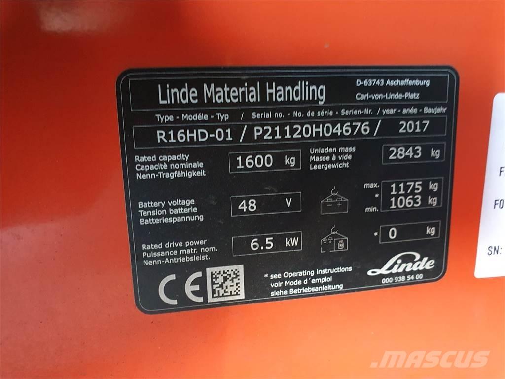 Linde R16HD Empilhadores Elevadores