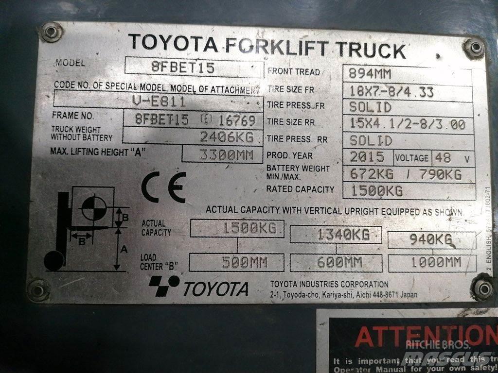 Toyota 8FBET15 Empilhadores eléctricos