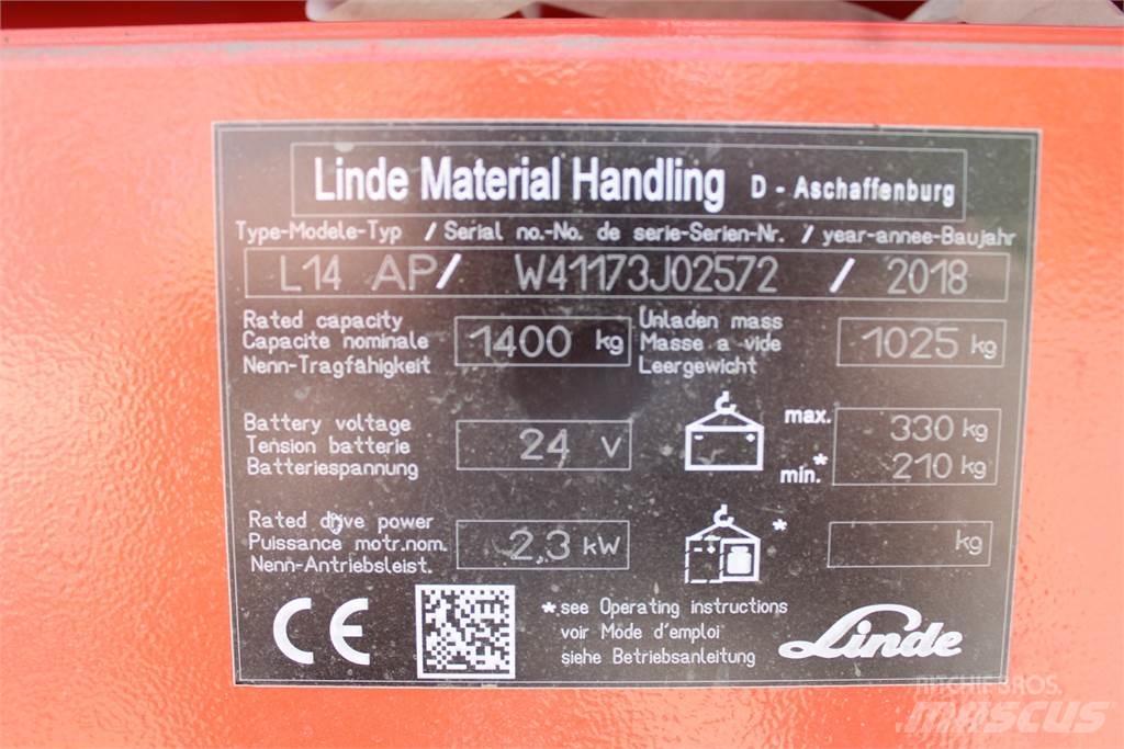 Linde L14APi Empilhador para operador externo