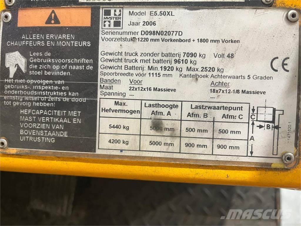 Hyster E5.50XL Empilhadores eléctricos