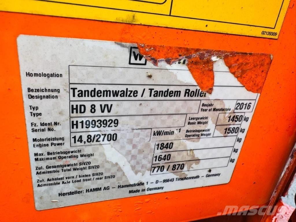 Hamm HD 8 VV Cilindros Compactadores tandem