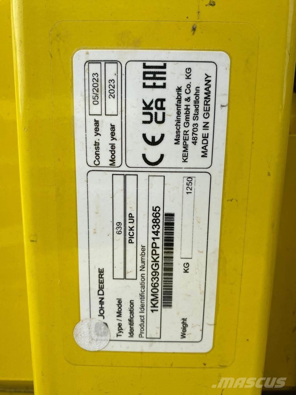 John Deere 639 Acessórios de ceifeiras debulhadoras