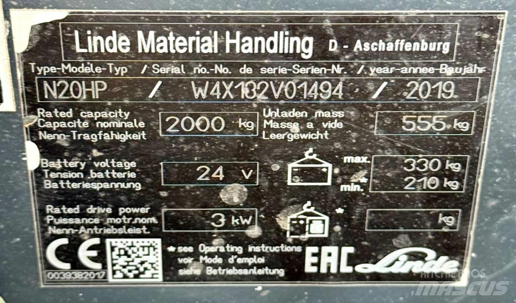 Linde N20HP/132 Preparadoras de encomendas de baixa elevação