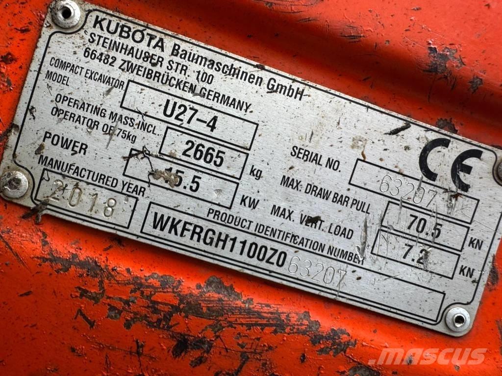 Kubota U 27-4 Miniescavadeiras