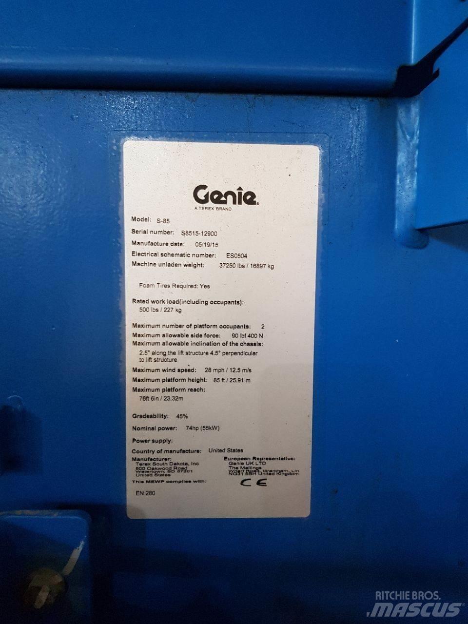 Genie S85 Elevadores braços Telescópicos