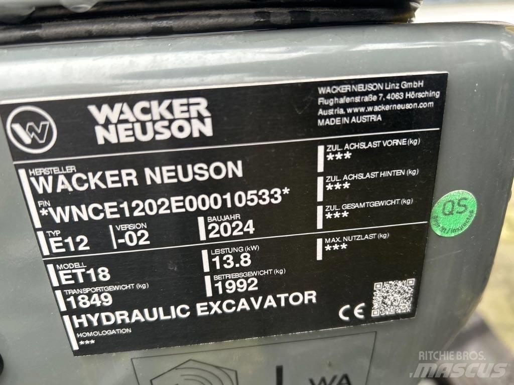 Wacker Neuson ET18 Escavadeiras de esteiras