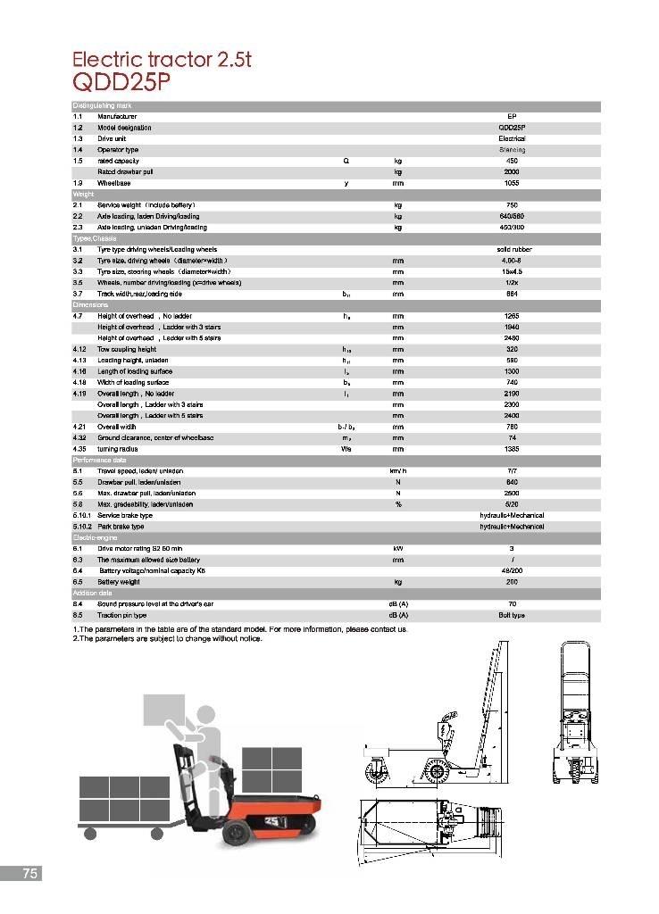 EP QDD25P Tractores de reboque