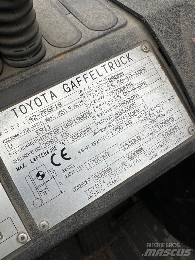 Toyota FG18 Empilhadores a gás
