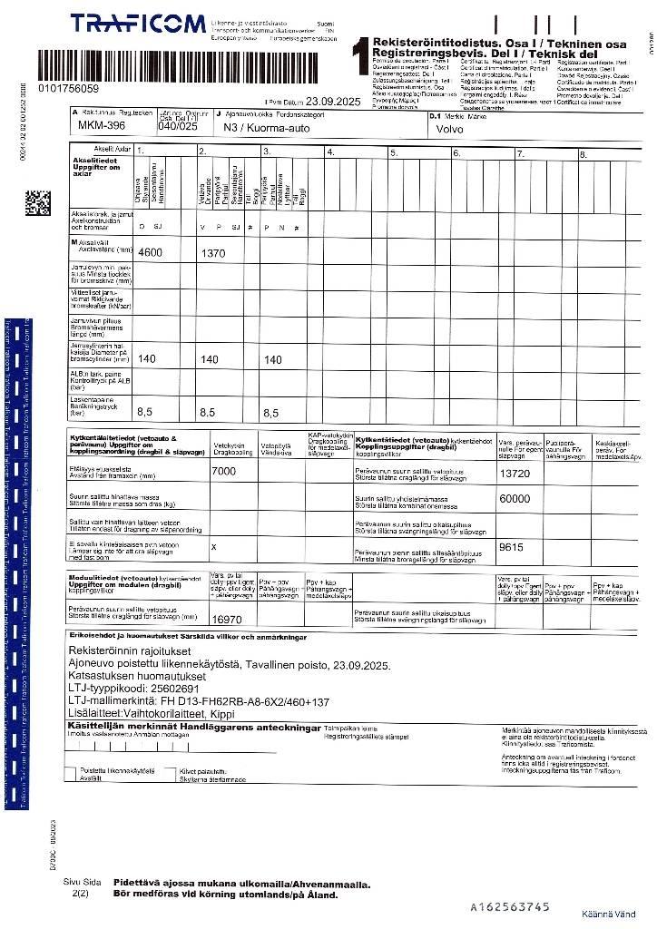 Volvo FH 13 420 Camiões caixa desmontável com elevador de cabo