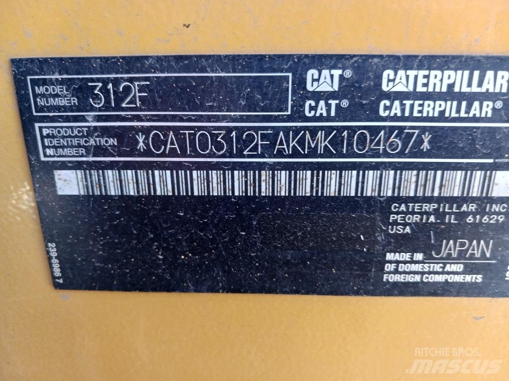 CAT 312 F Escavadeiras de esteiras