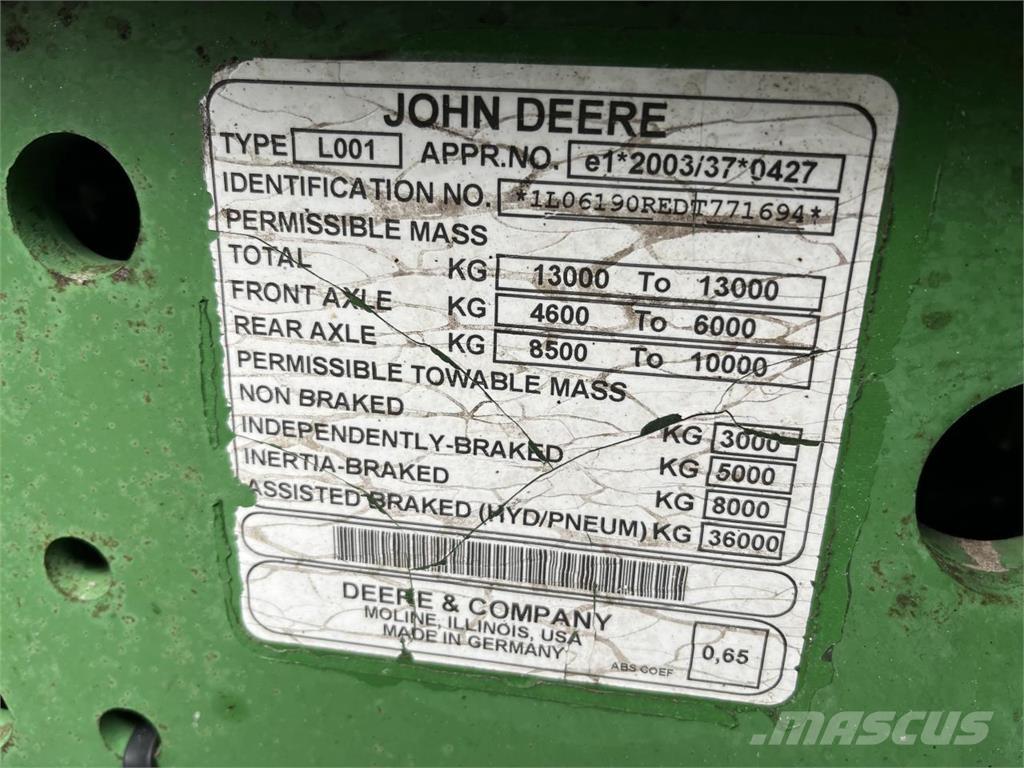John Deere 6190R Tratores Agrícolas usados