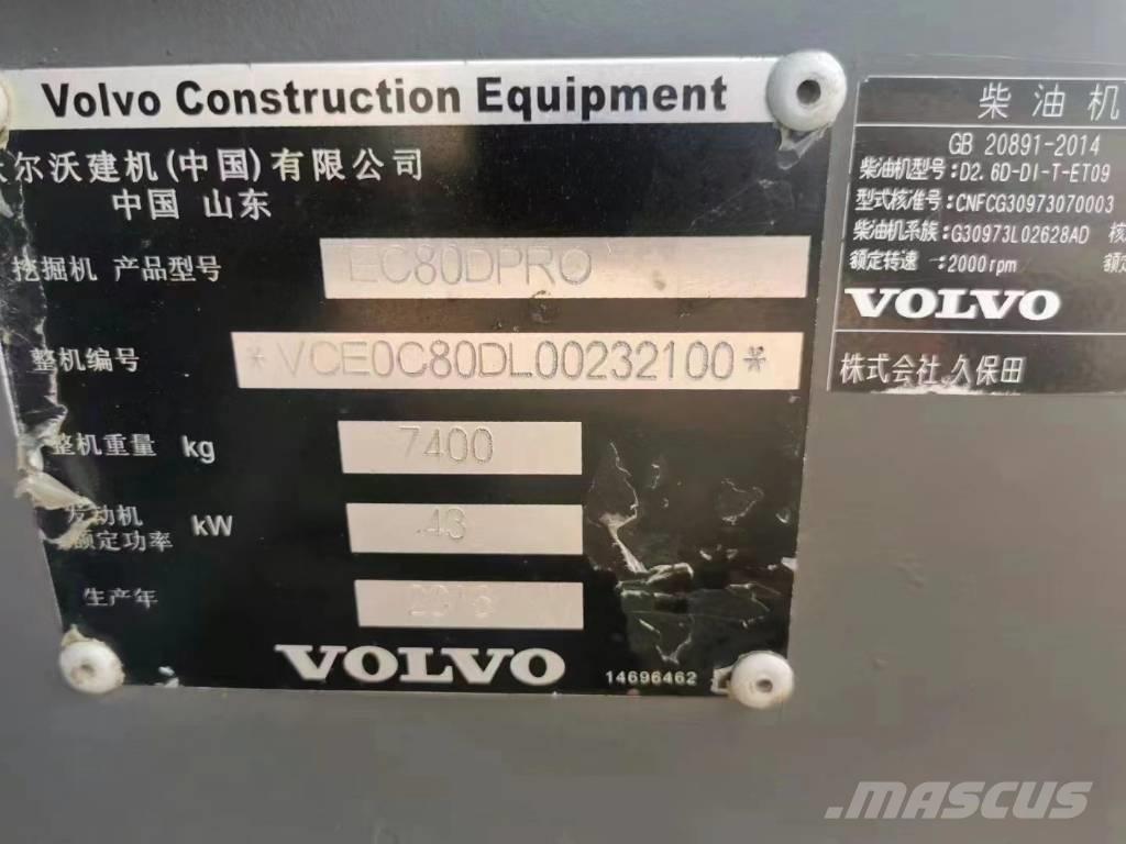 Volvo EC 80D PRO Escavadeiras de esteiras