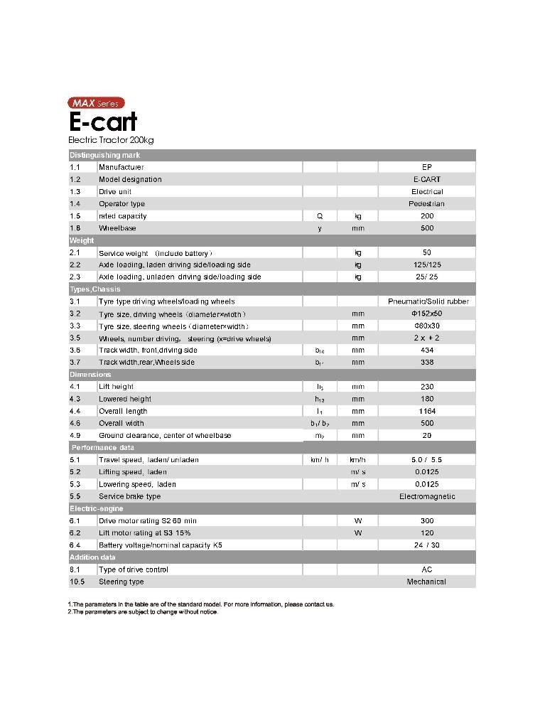 EP E-Cart Tractores de reboque