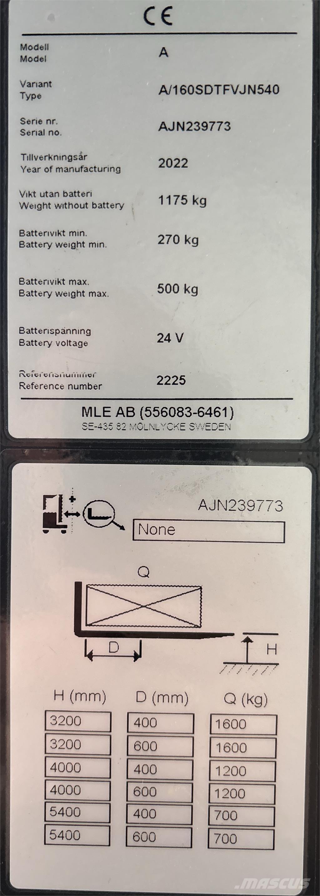 Atlet A160 Self propelled stackers