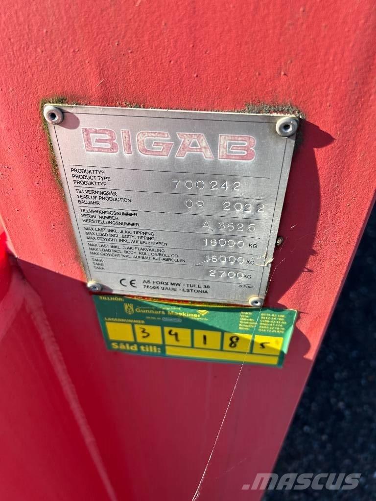 Bigab 242 SCHAKTFLAK Reboques Porta Contentores