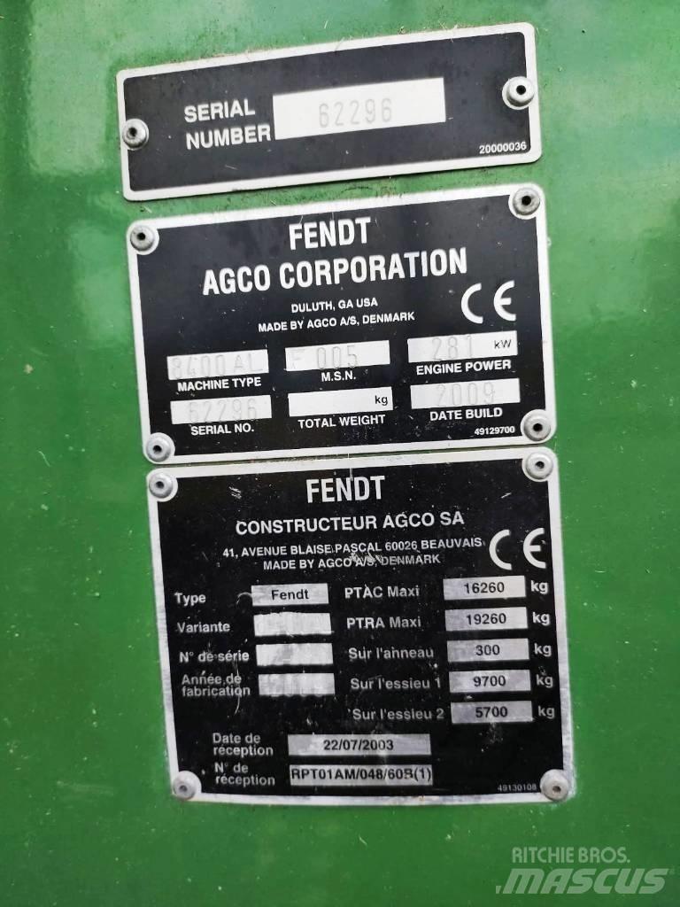 Fendt 8400 P AL Ceifeiras debulhadoras