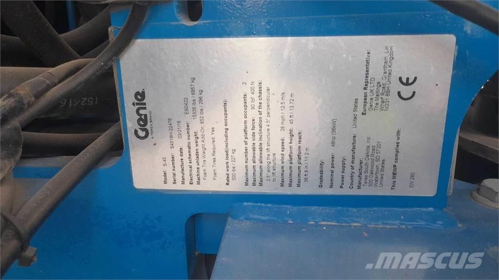 Genie S45 Elevadores braços Telescópicos