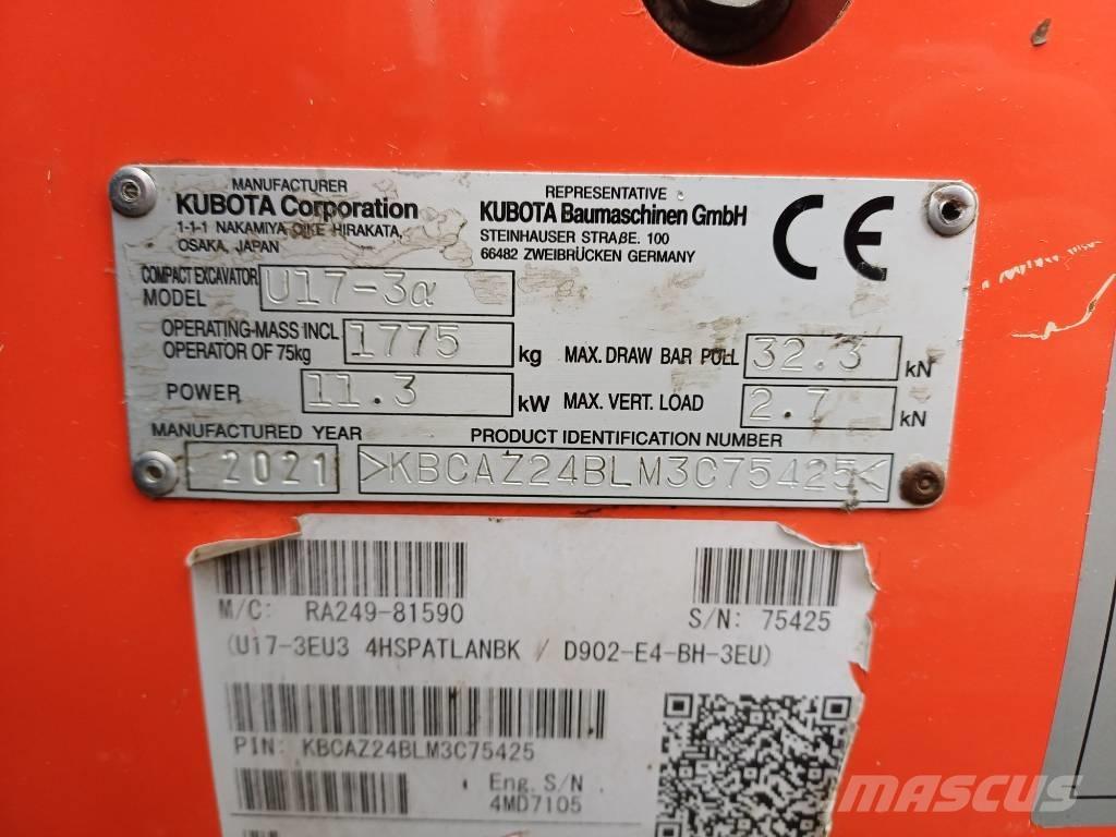 Kubota U 17-3 Miniescavadeiras