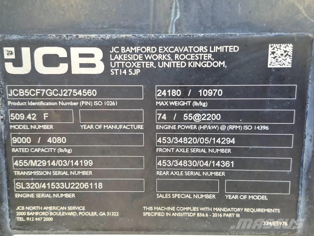 JCB 509-42 Manipulador telescópico