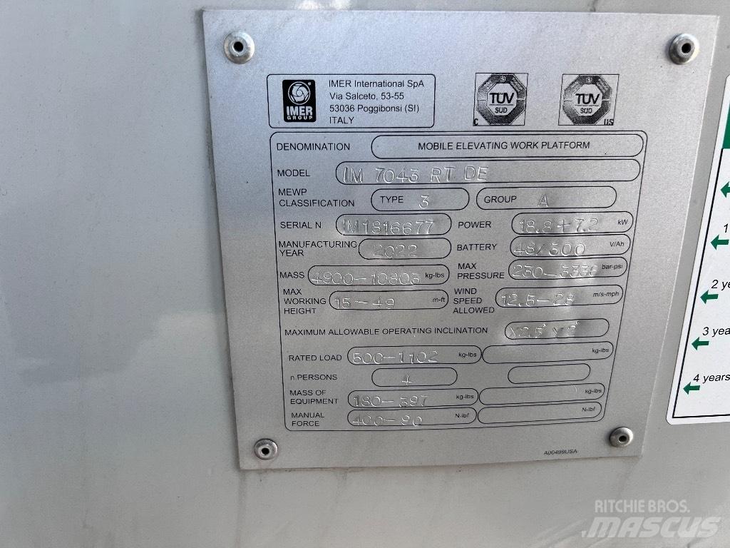 Imer IM 7043 RT DE Elevadores de tesoura