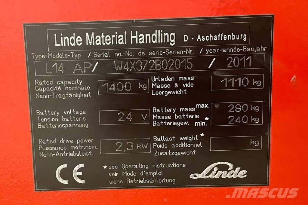 Linde L 14 Self propelled stackers