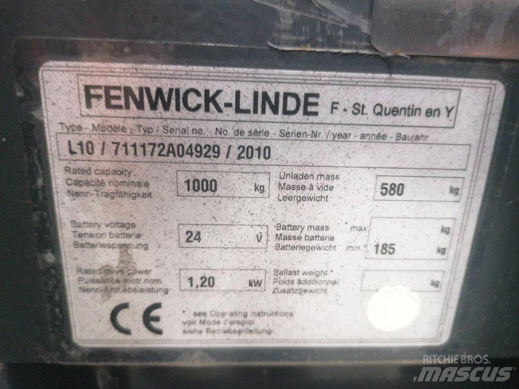 Linde L10 Empilhador para operador externo