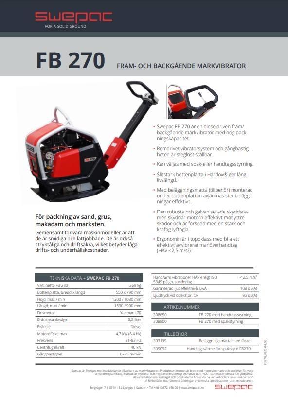 Swepac FB 270 Vibradores