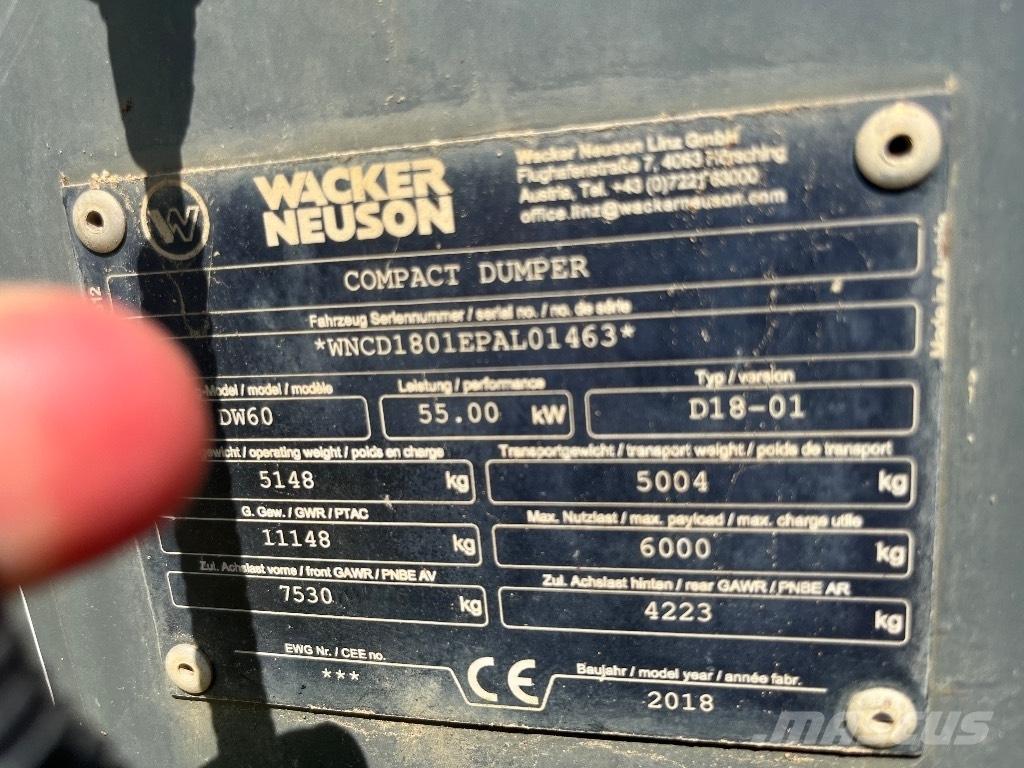 Wacker Neuson DW 60 Dumpers de obras