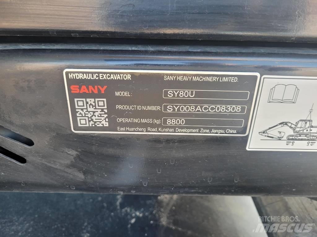 Sany SY80U Escavadeiras de esteiras